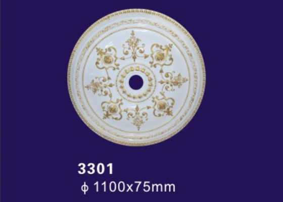 Покрашенный рукой медальон потолка полиуретана цвета с цветом золота