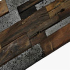 Цвет естественного пола мозаики деревянного смешанный, панели стены старого корабля модульные деревянные